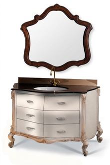 Design Bad Badezimmer Möbel 2tlg. Set Garnitur Schrank Waschbecken Beleuchtung