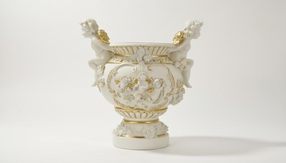 Design Blumen Topf Dekoration XXL Vase Dekorative Vasen Handarbeit Kelch