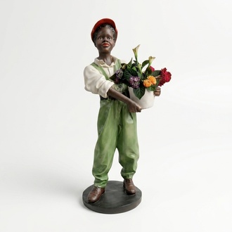 Design Blumenhändler Figur Statue Skulptur Figuren Skulpturen Dekoration