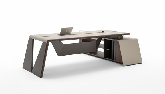 Design Büro Schreibtisch Tisch Sessel Einrichtung Ecktisch mit Stuhl 2tlg.