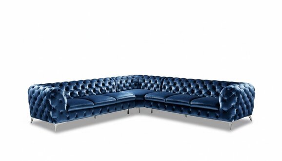Design Chesterfield Ecksofa Eckcouch Loungesofa Couch Samt Textil