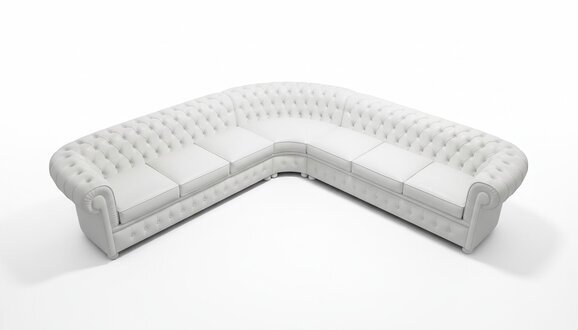 Design Chesterfield Ecksofa Leder 3-E-3 Couch Ledersofa Polster