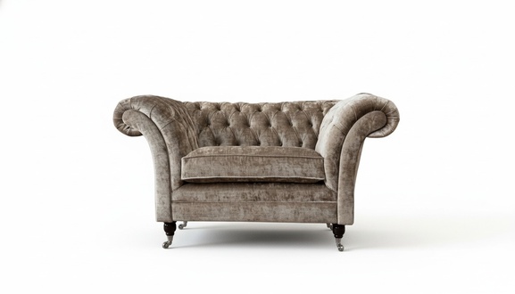 Design Chesterfield Sessel 1 Sitzer Couch Polster Luxus Textil Sofas