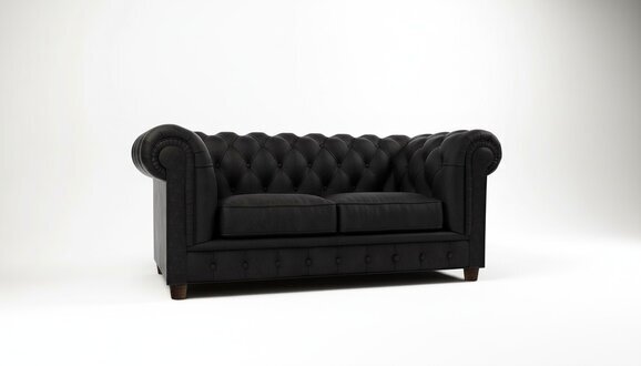 Design Chesterfield Sofa 2Sitzer Couch Polster Leder Sofas Wohnzimmer