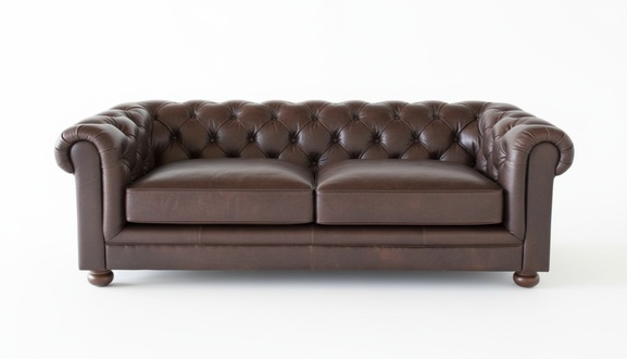 Design Chesterfield Sofagarnitur 3- Sitzer Couch Leder Couch Polster