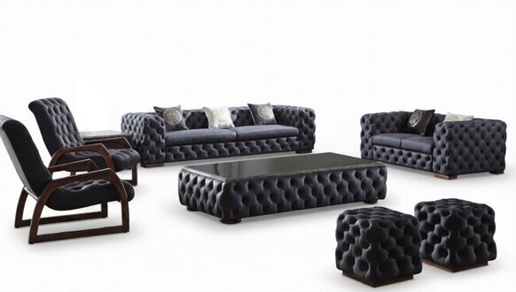 Design Chesterfield Sofagarnitur 3+ 2 Couch Sofa Set Garnitur Polster