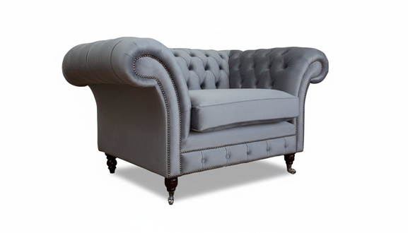 Design Chesterfield Stoff Couch Sessel 1 Sitzer Polster Sofas Lounge Neu