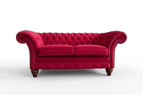 Design Chesterfield Stoff Couch Sofa 2 Sitzer Polster Sofas Neu Textil Stoff Neu