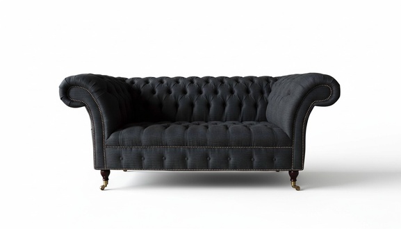 Design Chesterfield Stoff Couch Sofa 2 Sitzer Polster Textil Stoff Neu