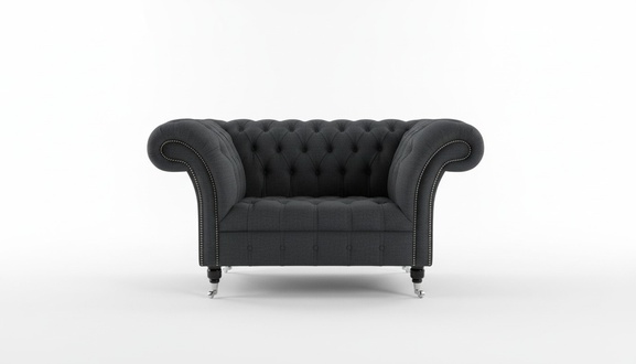 Design Chesterfield Couch Stoff Sessel 1.5 Sitzer Sofas Polster Lounge Club Neu