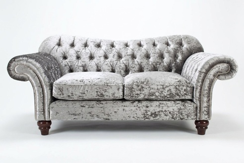 Design Chesterfield Textil Stoff Sofa 2-Sitzer Stoff Couch Polster Sofas Couchen