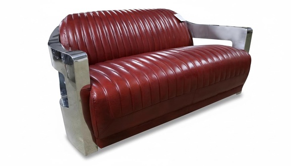 Design Club 2 Sitzer Sofa Ledersofa Dreisitzer Vintage Leder