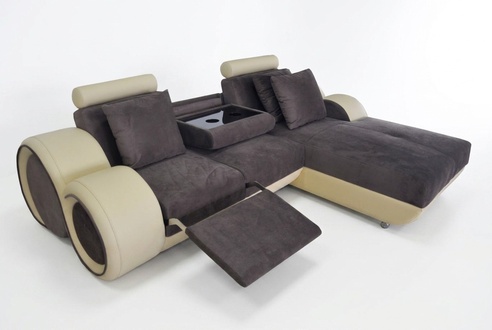Design Couch Eck Sofa Leder Eck Garnitur Ecke Landschaft Polster L Form