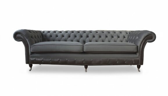 Design Couch Luxus Polstersofas Sofa 4 Sitzer Chesterfield Luxus Grau
