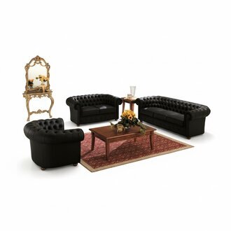 Design Couch Polster Sofagarnitur Ledersofa Set Chesterfield 100% Leder Sofort