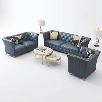 Design Couch Polster Sitz Garnitur Sofa Garnituren 3+2+2 Chesterfield Leder Neu