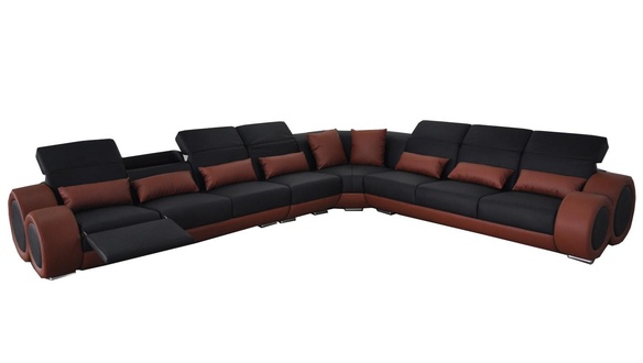 Design Eck Couch Polster Sofa Leder Sitz Garnitur G8035D Moderne Sofas Sitz Neu