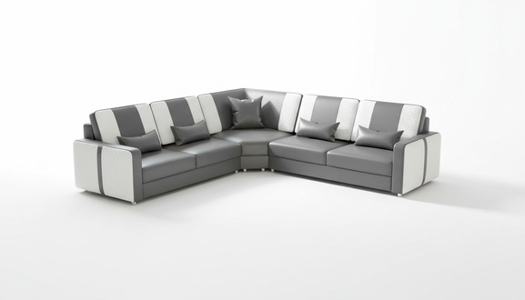 Design Eckgarnitur Ledersofa Ecksofa L Form Couch Sofa Grau Eckcouch