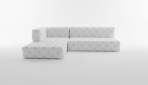 Design Ecksofa Couch Leder Polster Sofa Eckgarnitur Kristallsteine Ecksofa