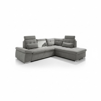 Design Ecksofa L-Form Sofa Couch Bettfunktion Polster Schlafsofa Textil