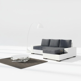 Design Ecksofa Schlafsofa Bettfunktion Sofa Couch Leder Polster Textil Sofas