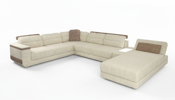 Design Ecksofa U-Form Modern Sofa Wohnlandschaft Polster Bettfunktion Möbel Neu