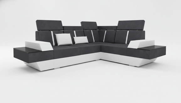 Design Ecksofa + USB Wohnlandschaft Sofa Ecksofa Stoff Leder Maßanfertigung Neu