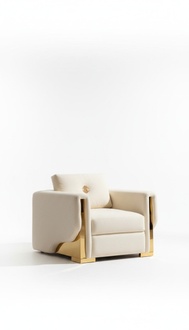 Design Einsitzer Sessel Textil Wohnzimmer Lounge Metall Luxus Design Sofa Möbel