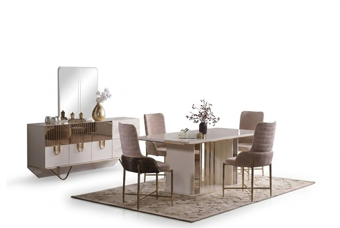 Design Esszimmer Komplett Esstisch + 6x Stühle+Sideboard Möbel