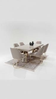 Design Esszimmer Set 5tlg. Möbel Modern Stuhlgruppe Tisch 4x Stühle Garnitur