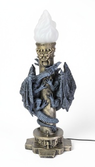 Design Gothik Stehleuchte Lampe Stand Leuchte Leuchten Drachen
