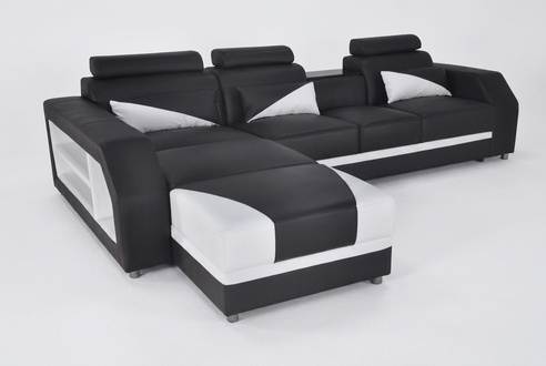 Design Leder Polster Sitz Zimmer Eck Wohn Sofa Couch Garnitur Designer