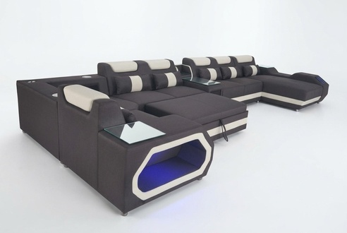 Design Leder Polster Sitz Ecke Zimmer Wohn Sofa Eck Sofas Landschaft Designer