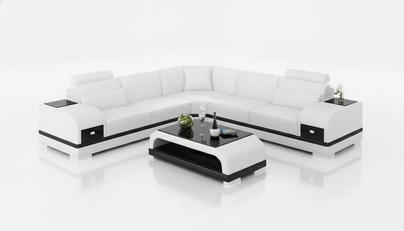 Design Ledergarnitur Couchen Eckcouch Sofa Polster Sofas Ledercouch Wohnzimmer