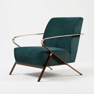 Design Lounge Club Relax Sessel Stuhl Polster Fernseh leder Textil Stoff Grün