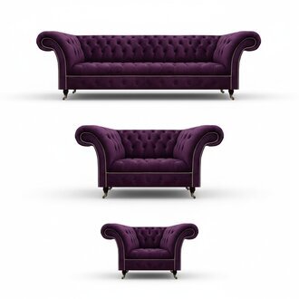 Design Luxus Möbel Lila Polstermöbel Sofagarnitur 4+2+1 Sitzer Textilsofa