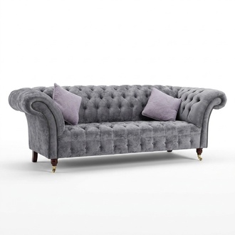 Design Luxus Stoffsofas Chesterfield Textil Sofa 3 Sitzer Sofa Polster Sofas Neu