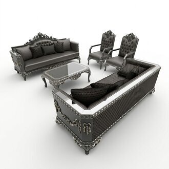 Design Mebel Wohnzimmer Sofagarnitur set 2x Sofa + 2x Sessel + Couchtisch