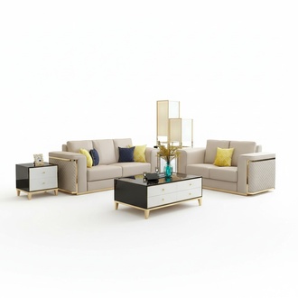 Design Metall Leder Sofa Couch Set Garnitur Sitz Polster 3+2+2 Sitzer Couchen