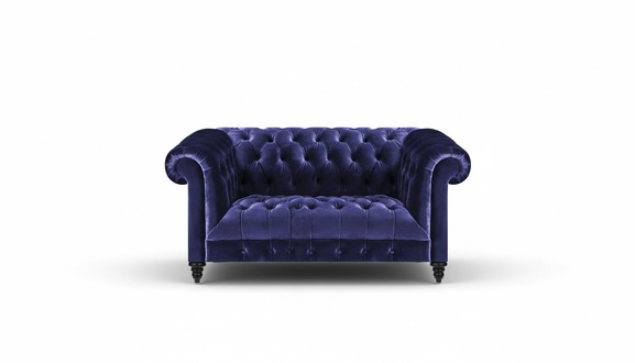 Design Modern Sofa Zweisitzer Couch Chesterfield Blau Wohnzimmer Einrichtung