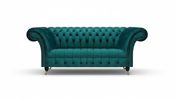 Design Möbel Grün Sofa Couch Dreisitze Einrichtung Chesterfield Polstersofa