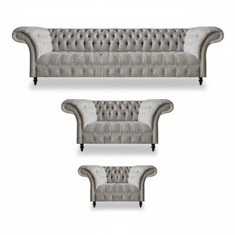 Design Möbel Set 3tlg Komplett Chesterfield Sofagarnitur Luxus Wohnzimmer