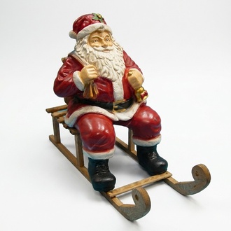 Design Nikolaus auf Schlitten Figur Garten Statue Figuren Skulpturen
