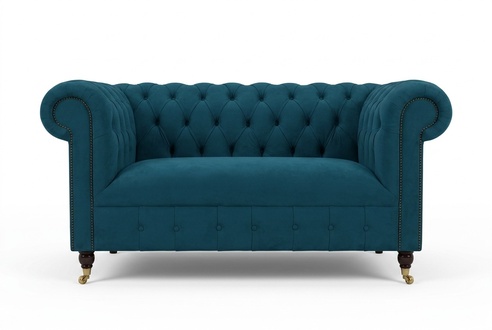Design Polster Sitz Couch 2 Sitzer Garnitur Sofa Sofas Couchen Textil Stoff Grün