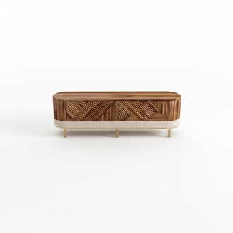 Design rtv Tisch Side Board Klassisch Low Tische Kunstleder Metall