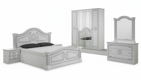 Design Schlafzimmer 3tlg. Luxus Bett 2x Nachttisch Klassischer Betten Set