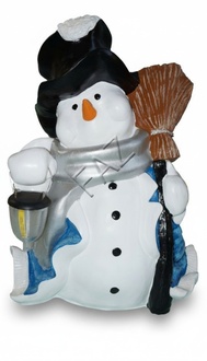 Design Schneemann mit Lampe Figur Garten Statue Skulptur Figuren