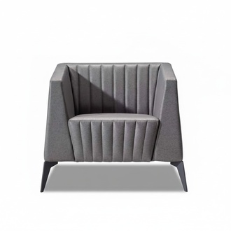Design Sessel Einsitzer Couch Polster Luxus Büro Einrichtung Grau 1 Sitzer