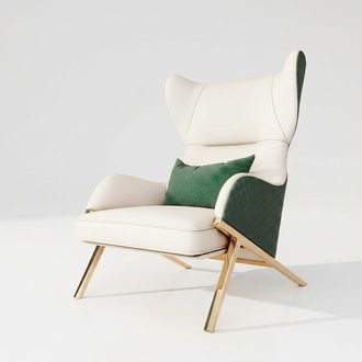 Design Sessel Metall Lounge Club 6x Set Ohren Garnitur Stuhl Stühle Relax