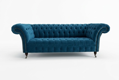Design Sofa 3 Sitzer Couch Polster Klassische Luxus Textil Sofas Chesterfield